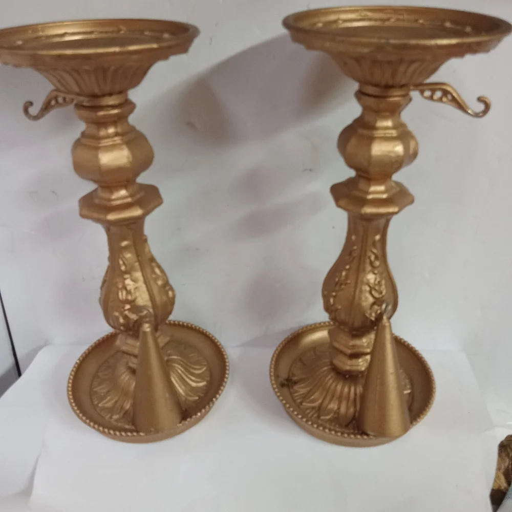 2-Pair Villy Vintage Candle Holders W/Snuffles Metal